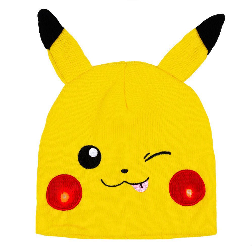 POKEMON PIKACHU BIG FACE BEANIE WITH LED CHEEKS
