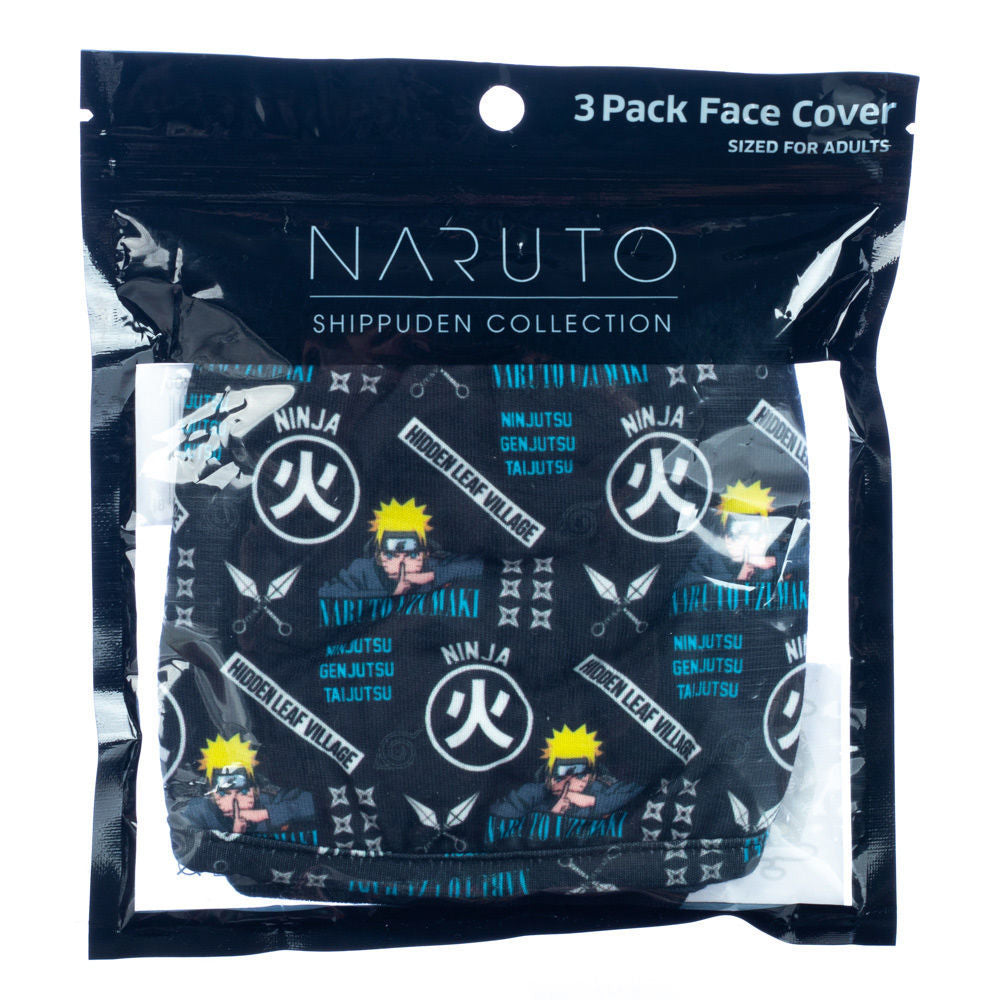 NARUTO 3 PACK ADJUSTABLE FACE COVERS