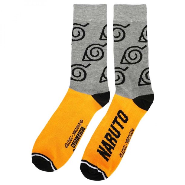 Naruto Split Color 5 Pair Pack Crew Socks